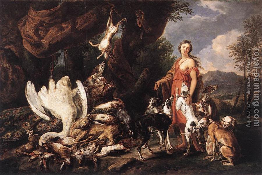 Jan Fyt : Diana with Her Hunting Dogs beside Kill
